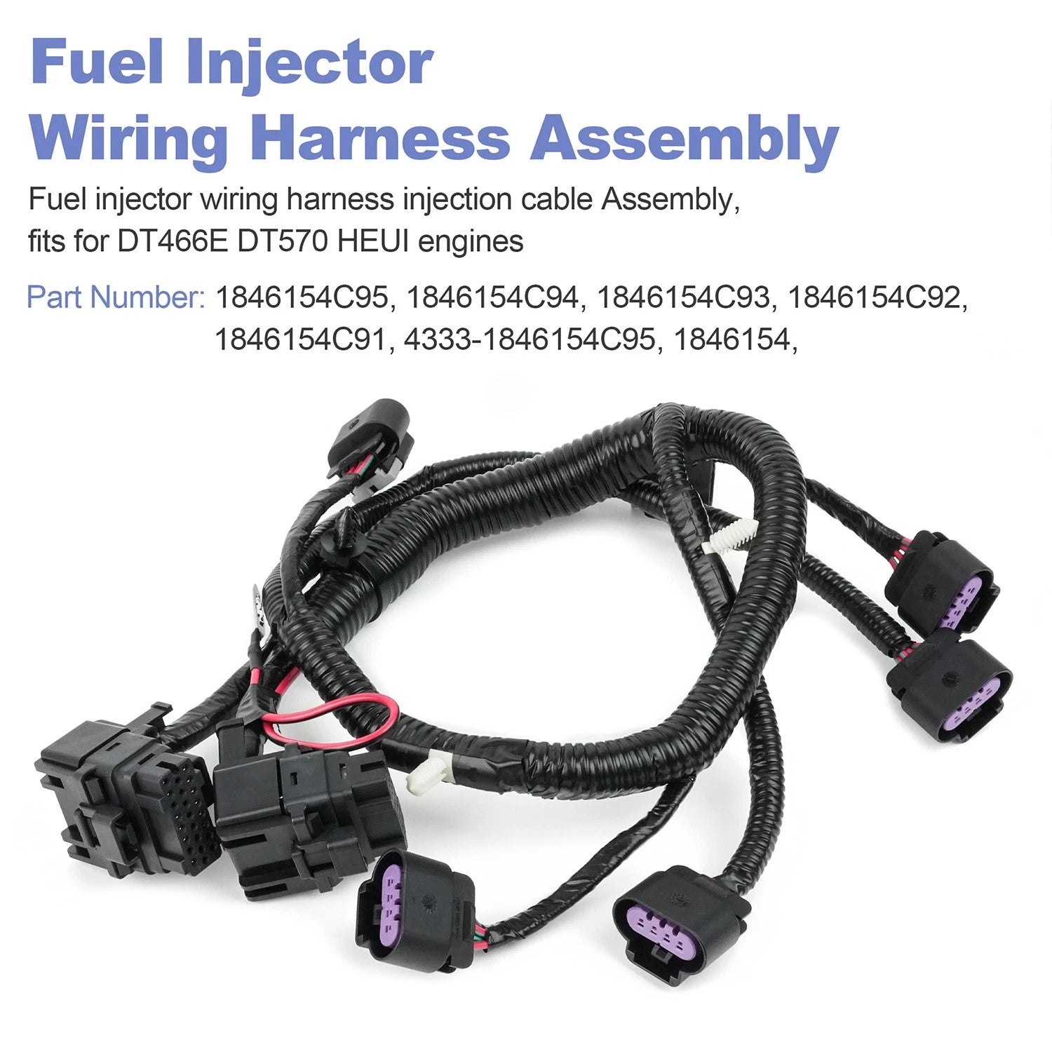 Fuel Injector Harness for International DT466E HEUI (1994–2003) 1846154C95