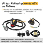 Handlebar Key Starter Relay Switch Kit for Honda Rancher 350 TRX350TM/FM (2000–2005)