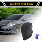 1 Pc Gear Shift Knob Cover for Honda Civic (2016–2021) Black Blue Faux Leather