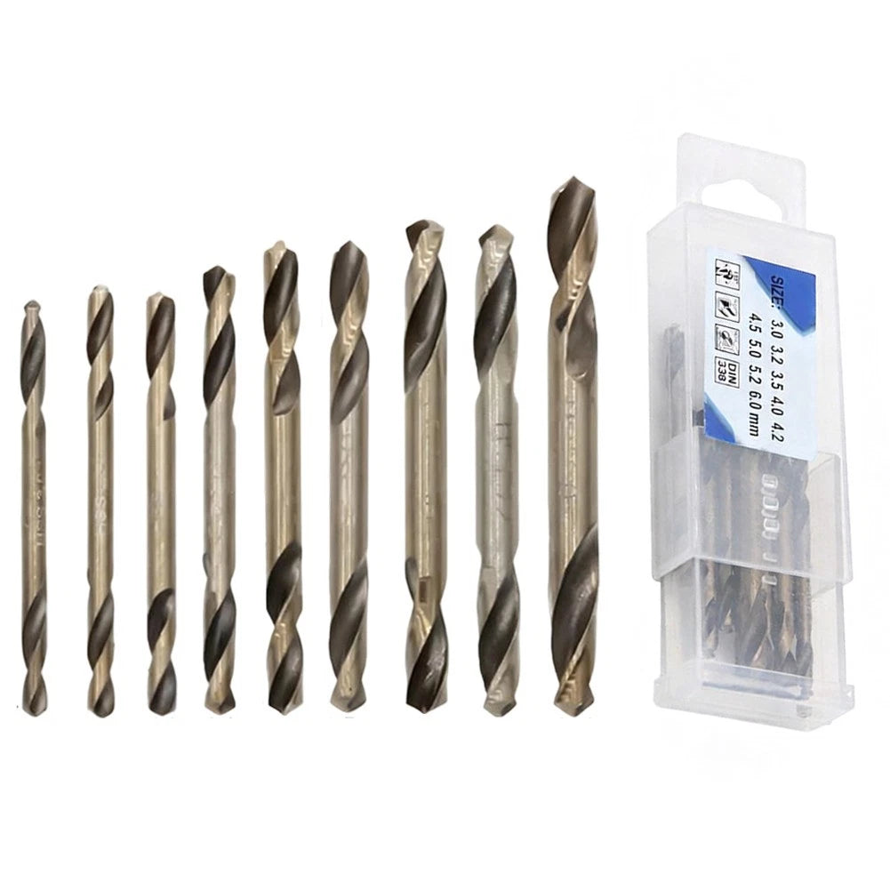 Set of 2 Stainless Steel Double-End Bits 3mm Shank for Precision Drilling