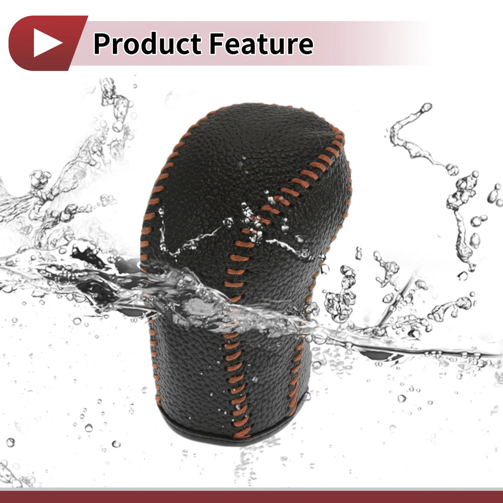 1 Pc Gear Shift Knob Cover for Hyundai Tucson (2015–2018) Black Brown Faux Leather