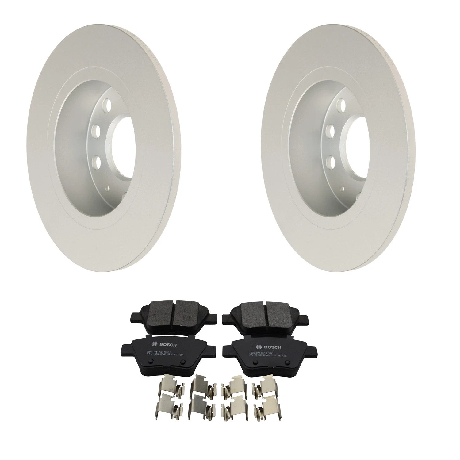 Hella Rear Rotors & Bosch QuietCast Disc Brake Pads Kit for Beetle Jetta