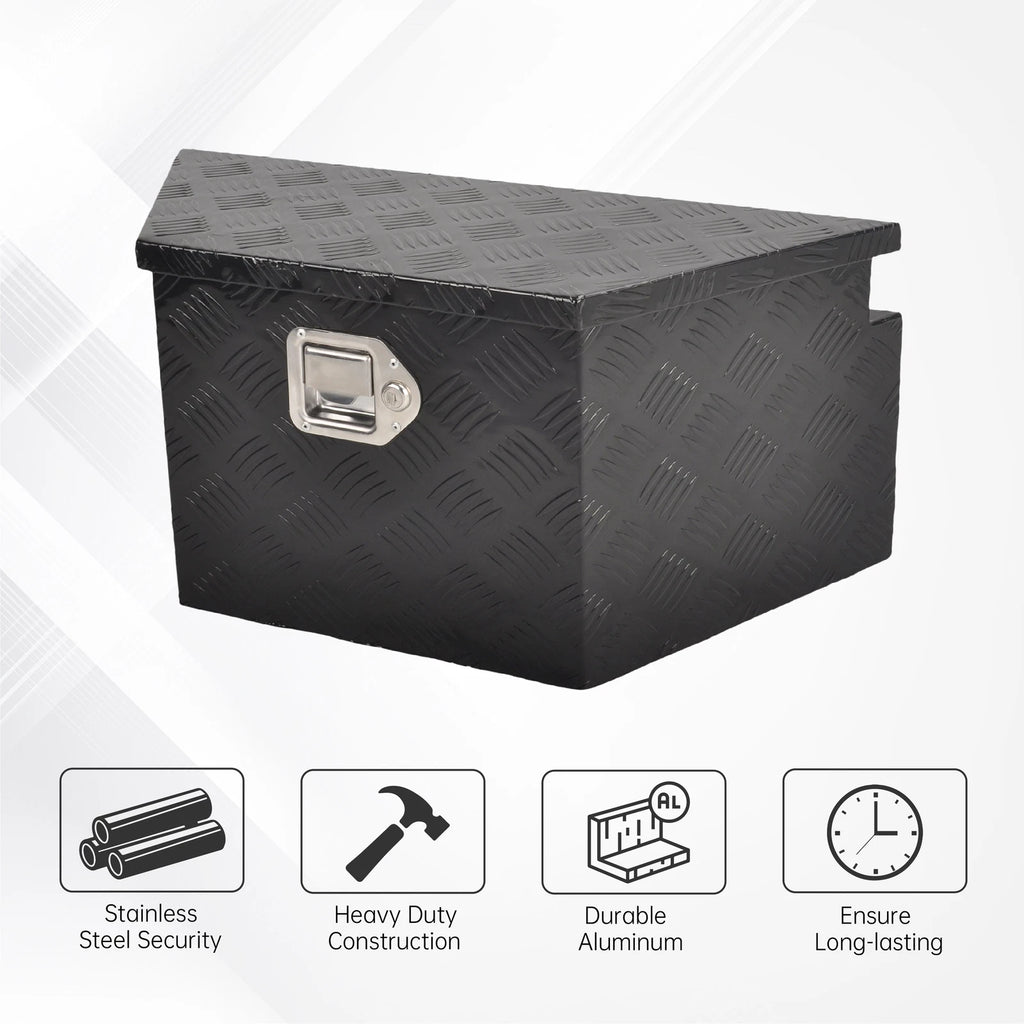 Tool Box for Pickup Truck (33"x18.9"x18", Black Aluminum)