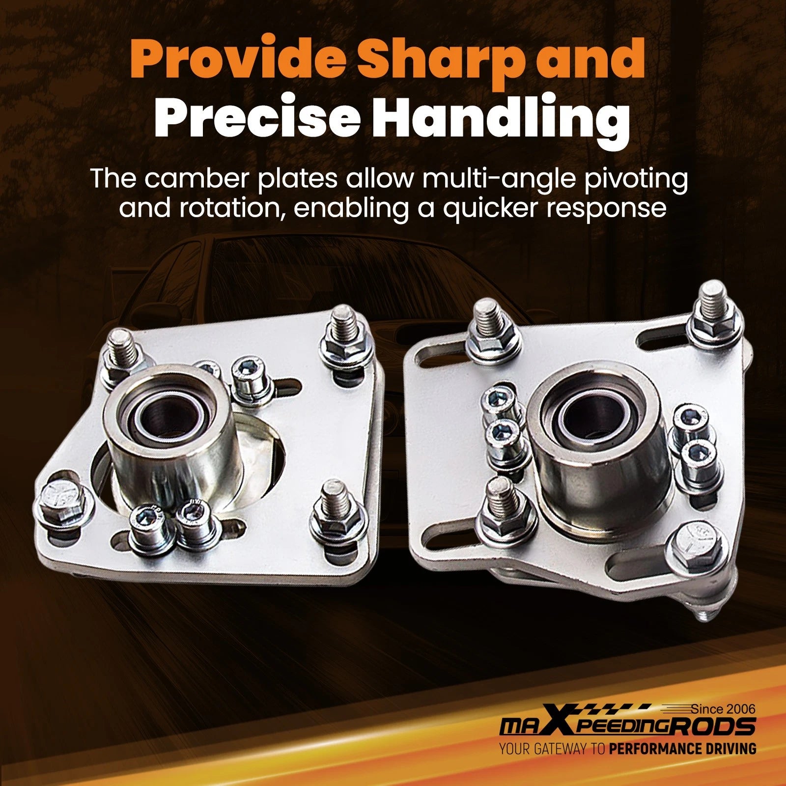 2.5 Adjustable Caster Camber Plates for Ford Mustang GT (1994–2004)
