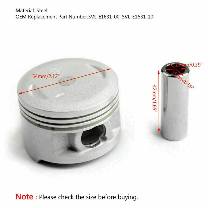 Piston Ring Kit for Yamaha YBR125 ESD XT125 R/X (2005–2014) STD Bore 54mm T9