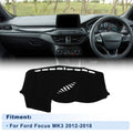 Dash Cover for Ford Focus MK3 (2012–2018) Without HUD, Polyester, Black