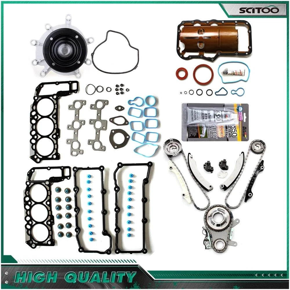 Full Gasket Set & Timing Chain Kit for Jeep Liberty (2002–2003) 3.7L V6