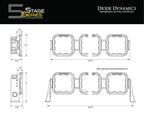 Universal LED Lightbar 5-Pod CrossLink White Combo for Diode Dynamics SS5 Sport (2019–2024)