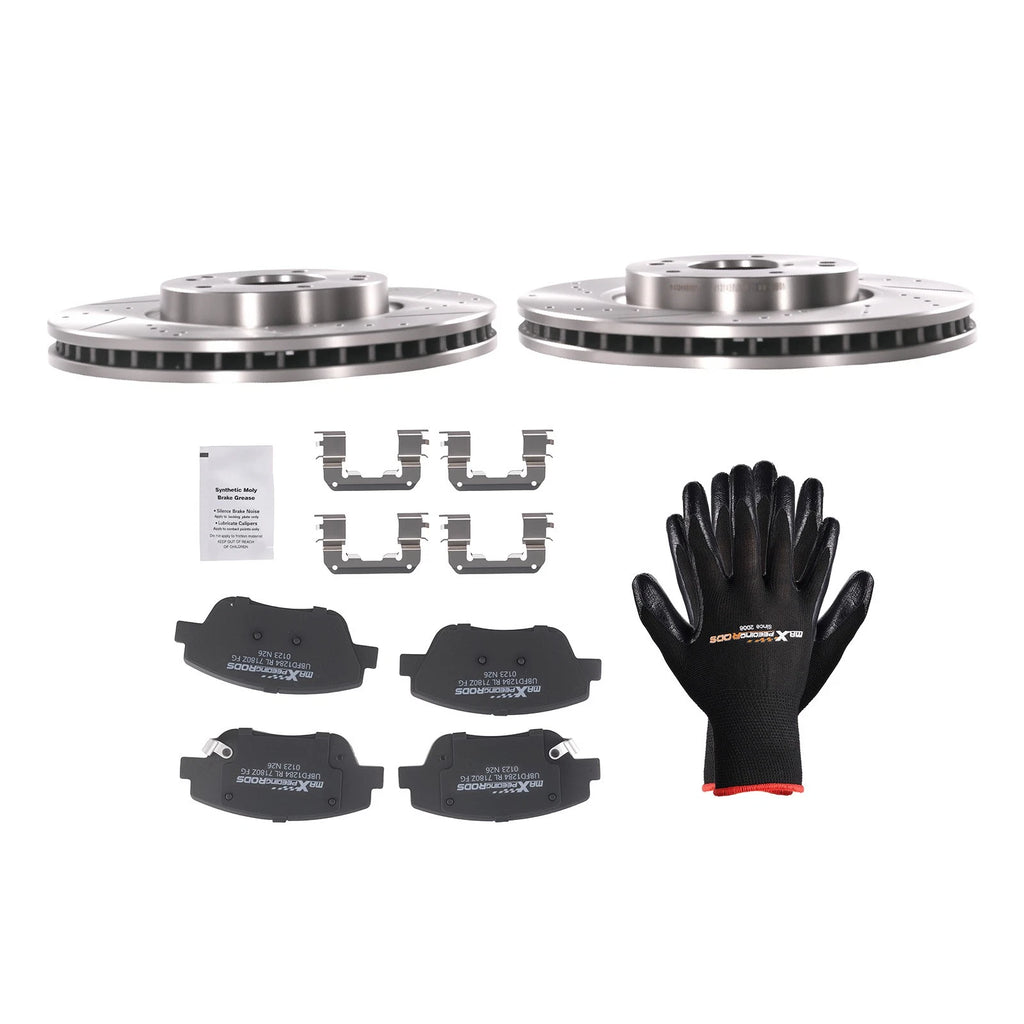 Front Brake Rotors & Ceramic Pads Kit for Hyundai Sonata/Kia Optima (2011–2016)