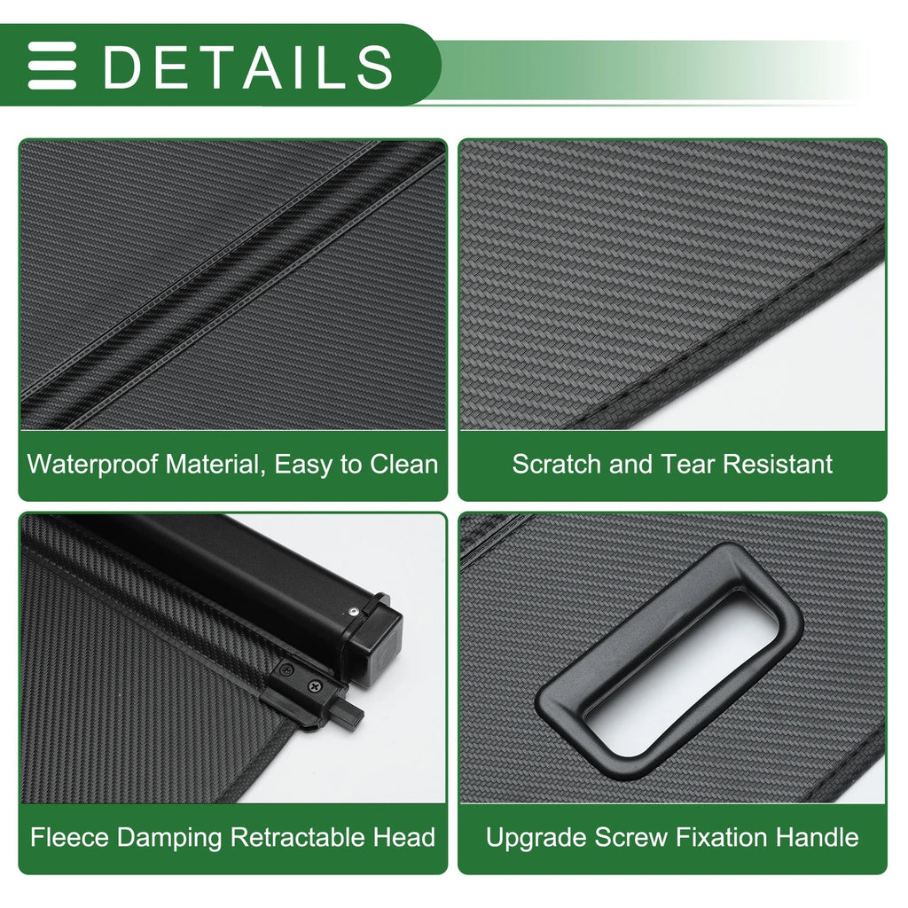Retractable Cargo Cover for Kia Soul (2008–2013) - Carbon Fiber Pattern Black