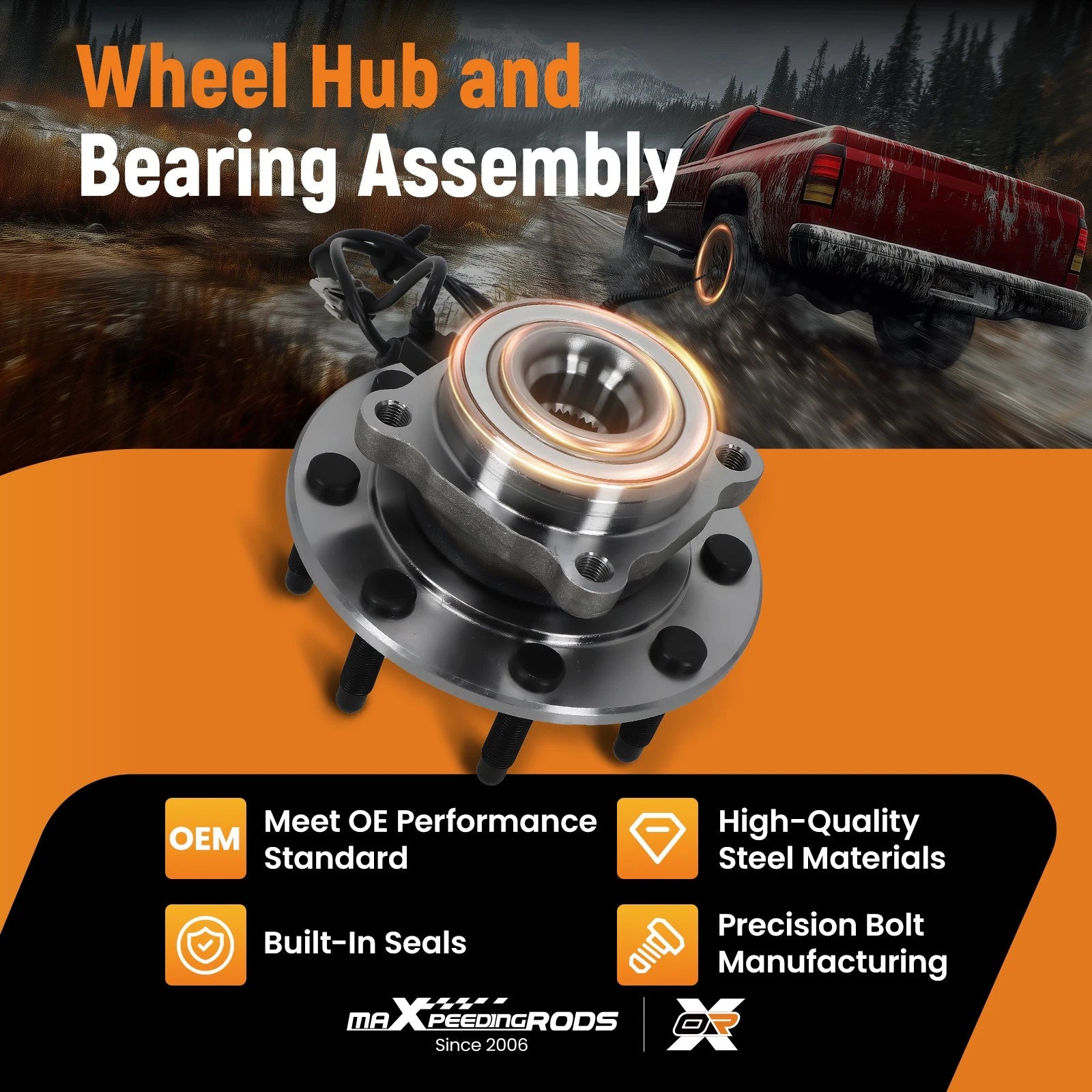 Front Wheel Hub & Bearing 515058 for Silverado Sierra 2500HD (2007) 4WD