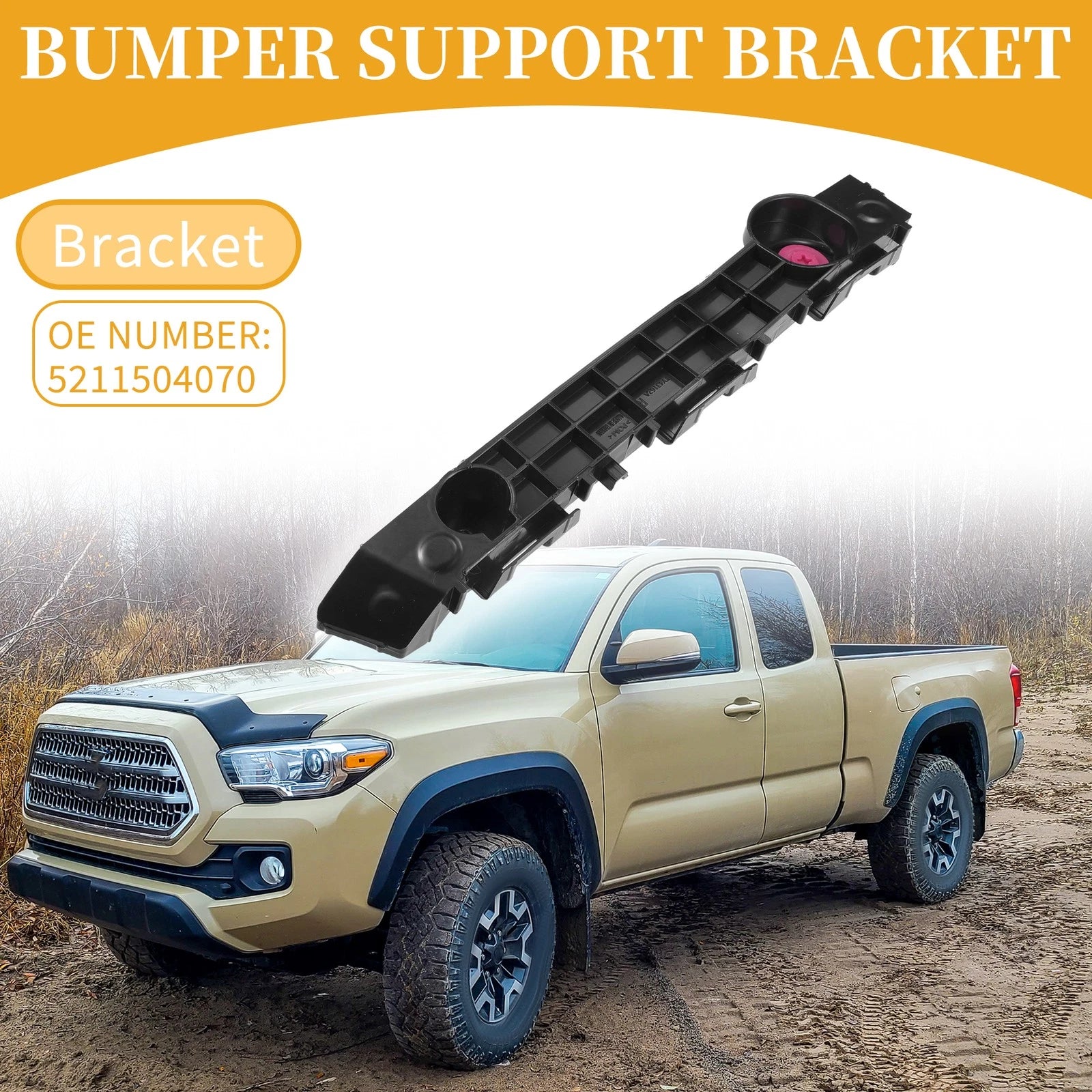 RH Front Bumper Support Bracket for Toyota Tacoma (2016–2023) 637516559250