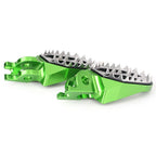 Green Shark Teeth Racing Foot Pegs for Kawasaki KX250 KX450 (2008-2015)