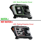 LED Headlight Black Projector Cover for Ford Expedition (2018–2021) RH