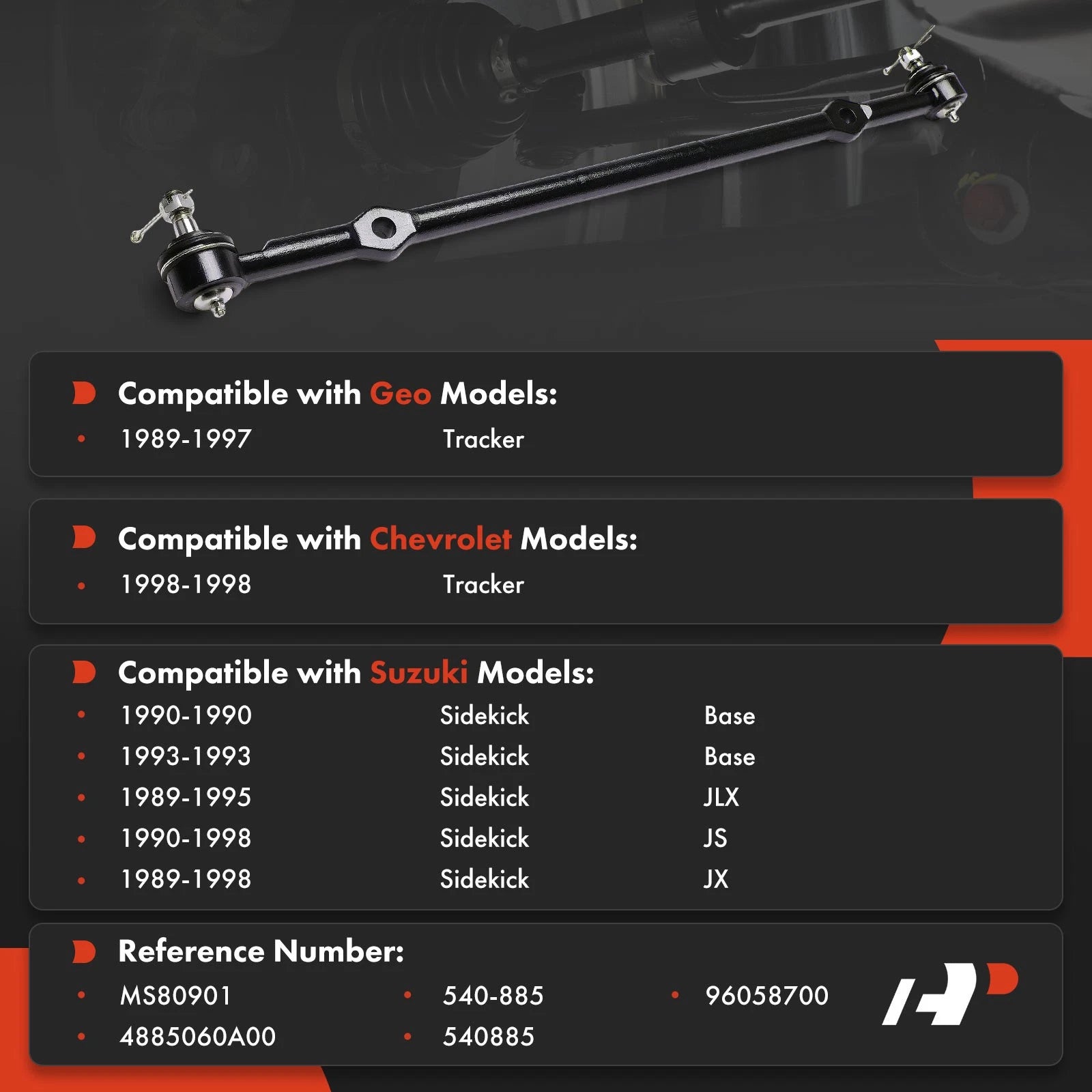 Front Center Link for Chevy Tracker 1998â2004