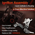 Ignition Switch Lock Cylinder with Remote Key Shell for VW Jetta Golf EOS (2004-2018)