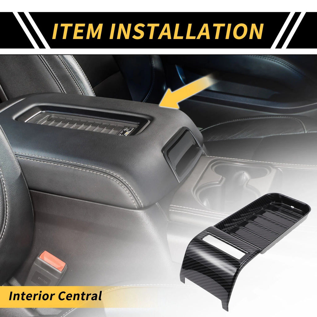 Carbon Fiber Central Armrest Storage Box Cover for Toyota Tundra (2014–2021)