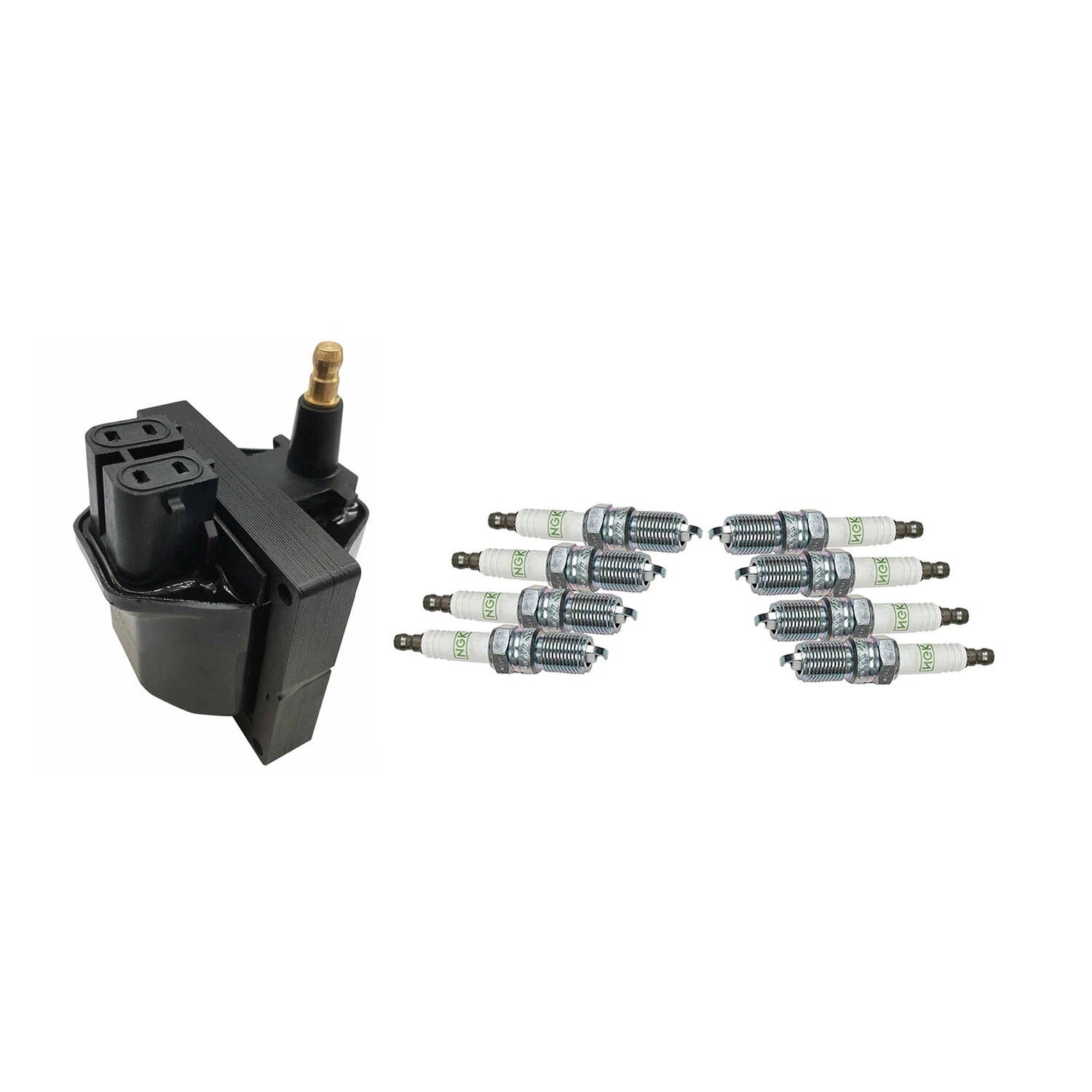 Set of 8 Hitachi Ignition Coils & NGK Platinum Spark Plugs for C2500 Corvette (1996–2000)