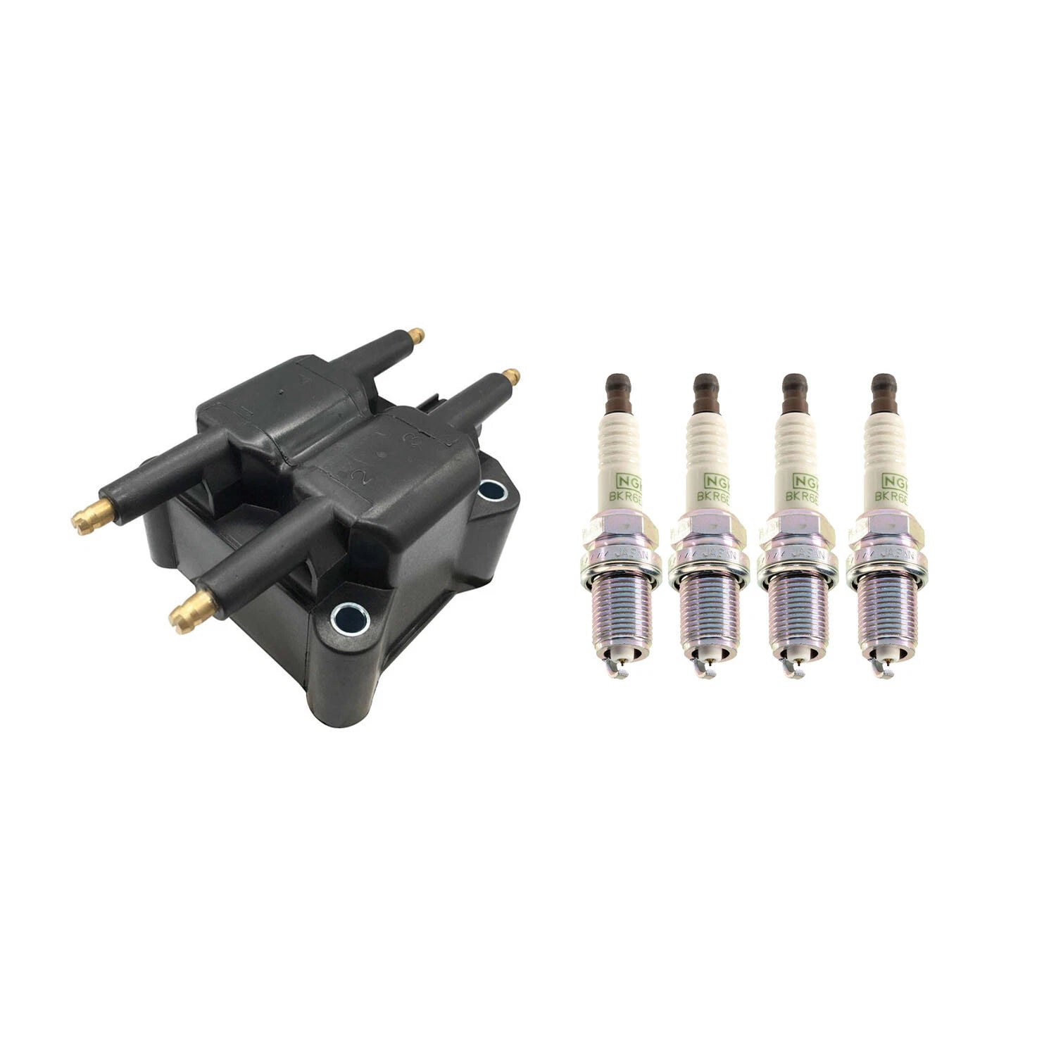 Set of 4 Hitachi Ignition Coils & NGK Platinum Spark Plugs for Neon Stratus (1995–2002)