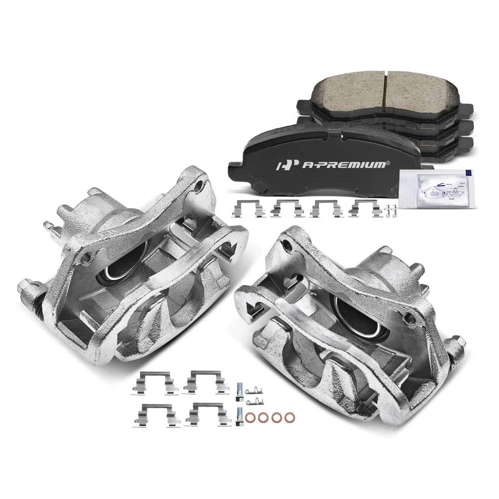 2X Front Brake Caliper with Brake Pad for Mitsubishi Lancer (2008-2017)