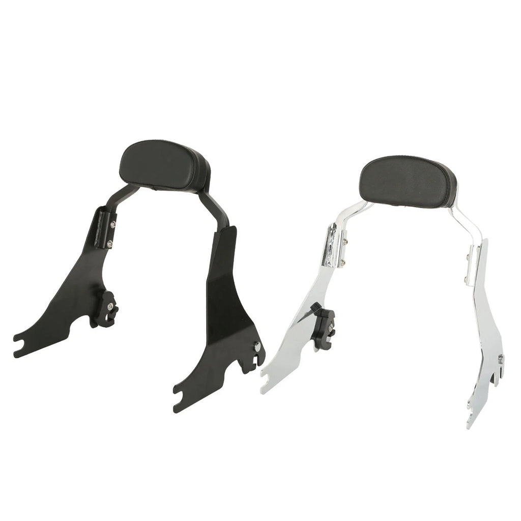 Black/Chrome Short Sissy Bar Backrest for Harley Sportster XL883 (2004–2022)