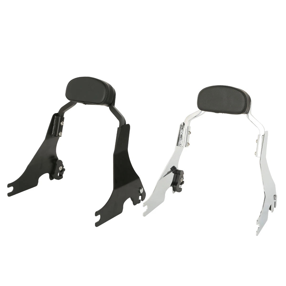 Black/Chrome Short Sissy Bar Backrest for Harley Sportster XL883 (2004–2022)