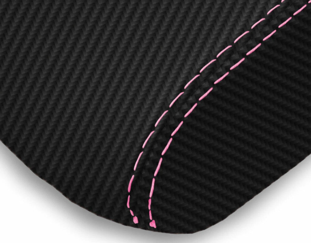 Console Lid Armrest Cover for Toyota 4Runner (2010–2019) Carbon Fiber Pink Stitch