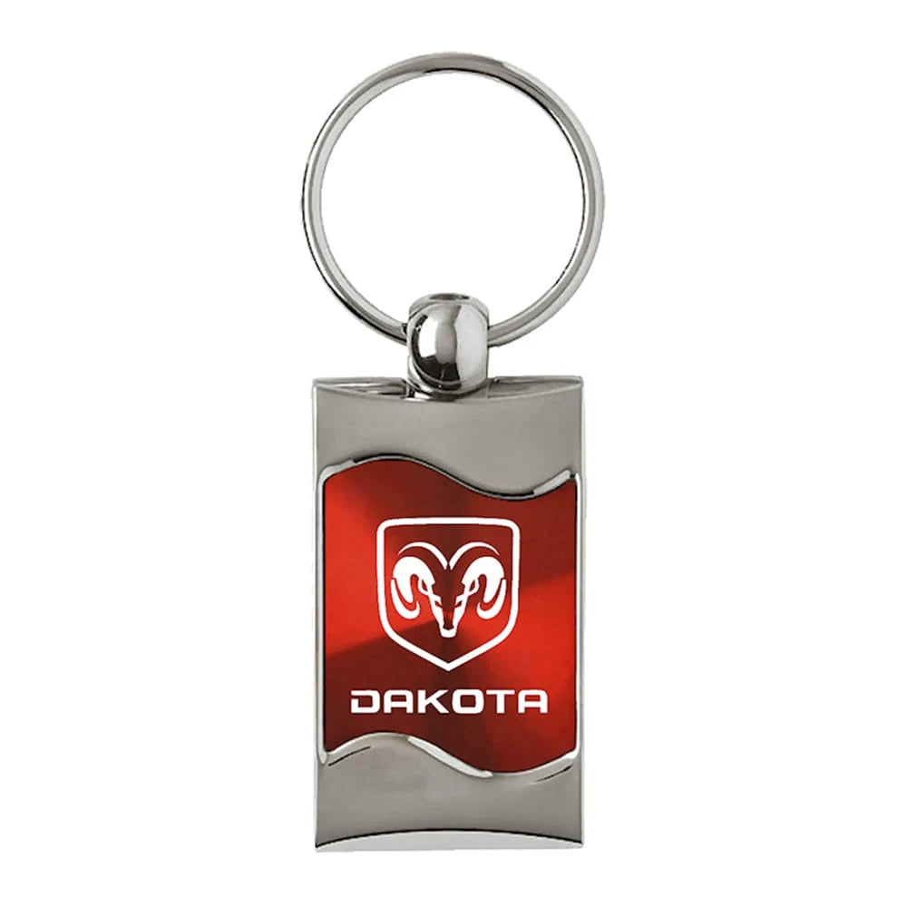 Red Rectangular Wave Keychain - Officially Licensed for Dodge Dakota