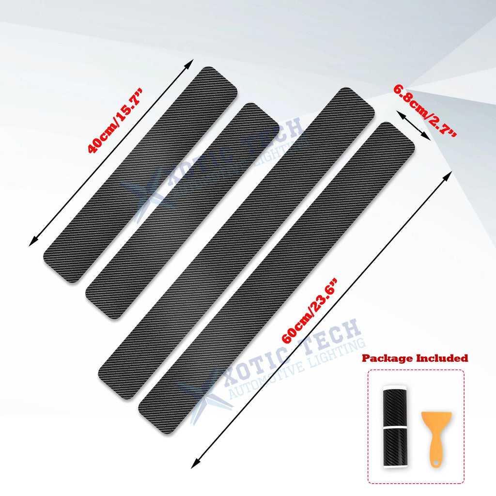 Carbon Fiber Door Sill Vinyl Scratch Protection Cover for 3D/4D (-)