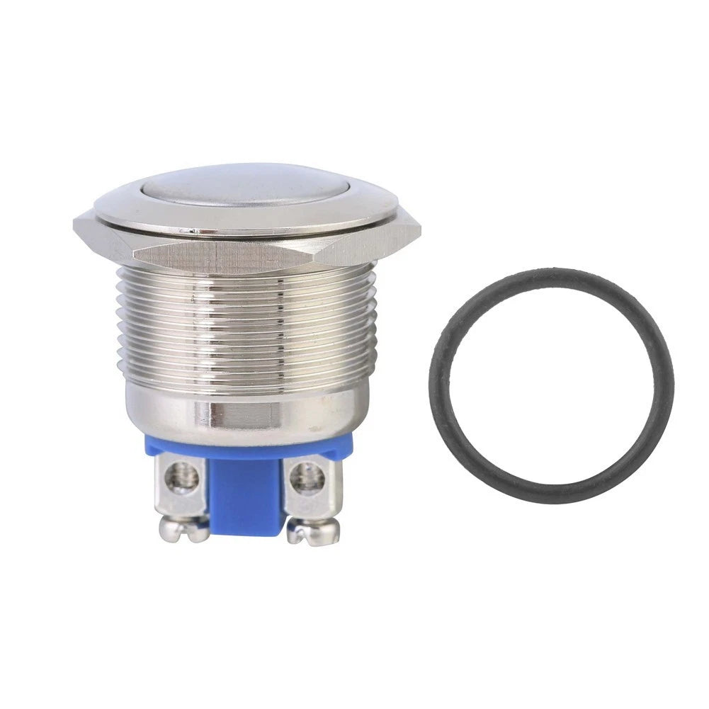 Momentary Switch for Automobiles (12V, 19mm, Stainless Steel, Waterproof)