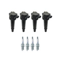 Set of 4 Ignition Coils & NGK Spark Plugs for Accent Rio (1.6L L4)