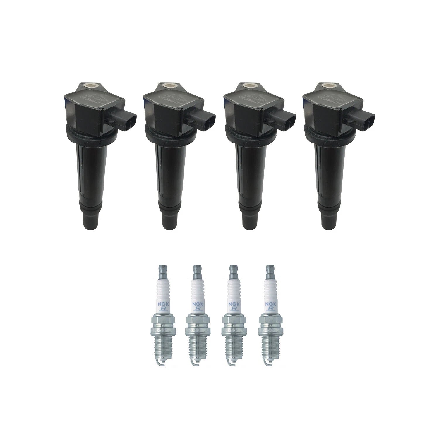 Set of 4 Ignition Coils & NGK Spark Plugs for Accent Rio (1.6L L4)