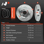 Front Drilled Brake Rotors for Chevy Impala, Buick LaCrosse (2012-2013)