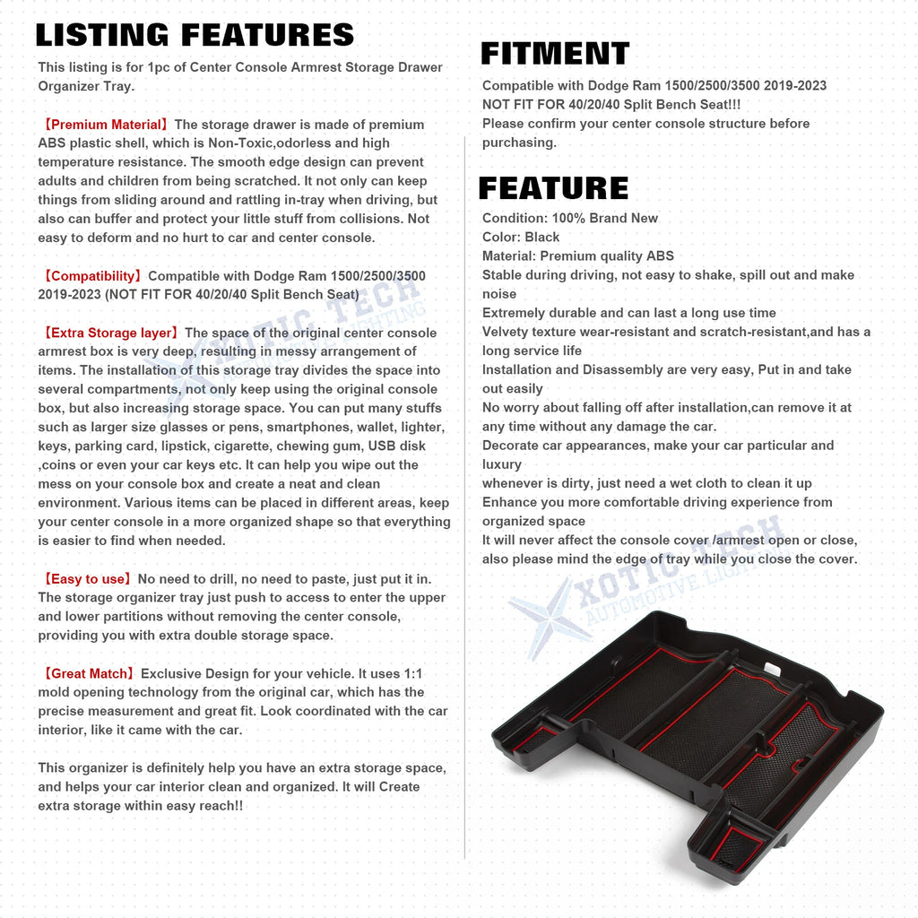 Extra Space Storage Organizer Holder for Dodge Ram 1500 (2019-2026)