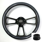 14 inch Black Steering Wheel Gloss Carbon Fiber for Toyota (2005–2015)