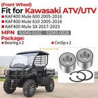 Front Wheel Bearing + Circlip Kit for Kawasaki Mule 600 610 SX (2005–2023)