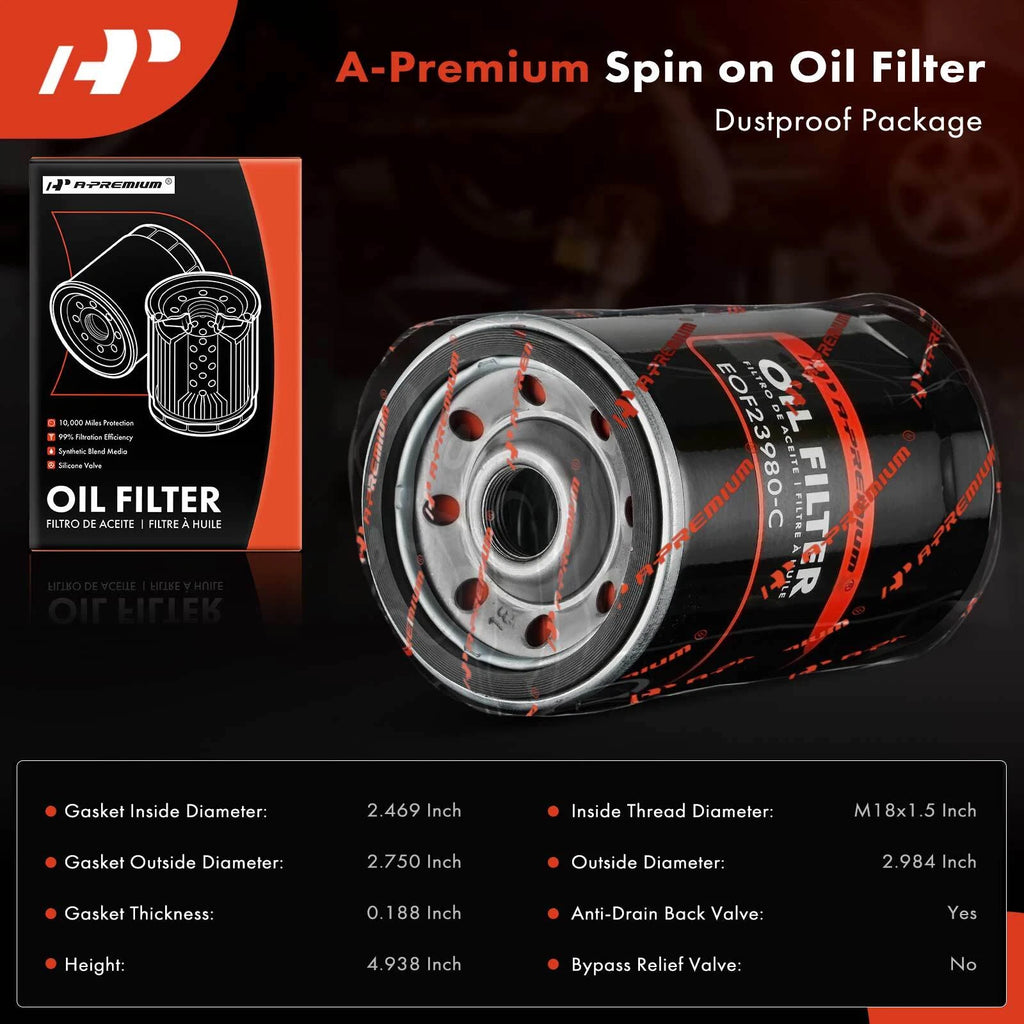Engine Oil Filter for GMC Sierra 1500, Yukon, Cadillac (1992-2002)