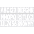 Set of 4 Boat Registration Decals A-Z & 0-9 White
