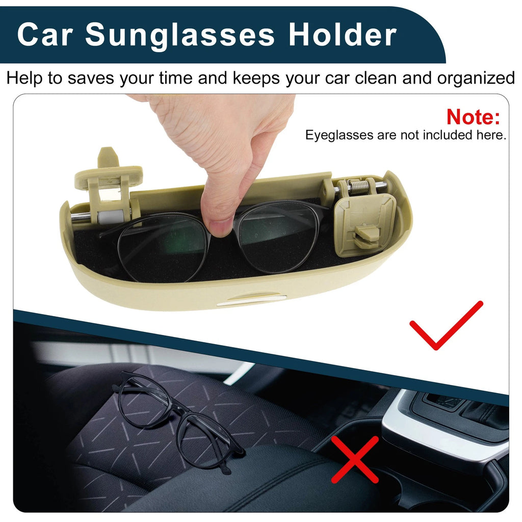 Sunglasses Case for Audi Q2 (2018–2020) Eyeglasses Holder Storage Box Beige