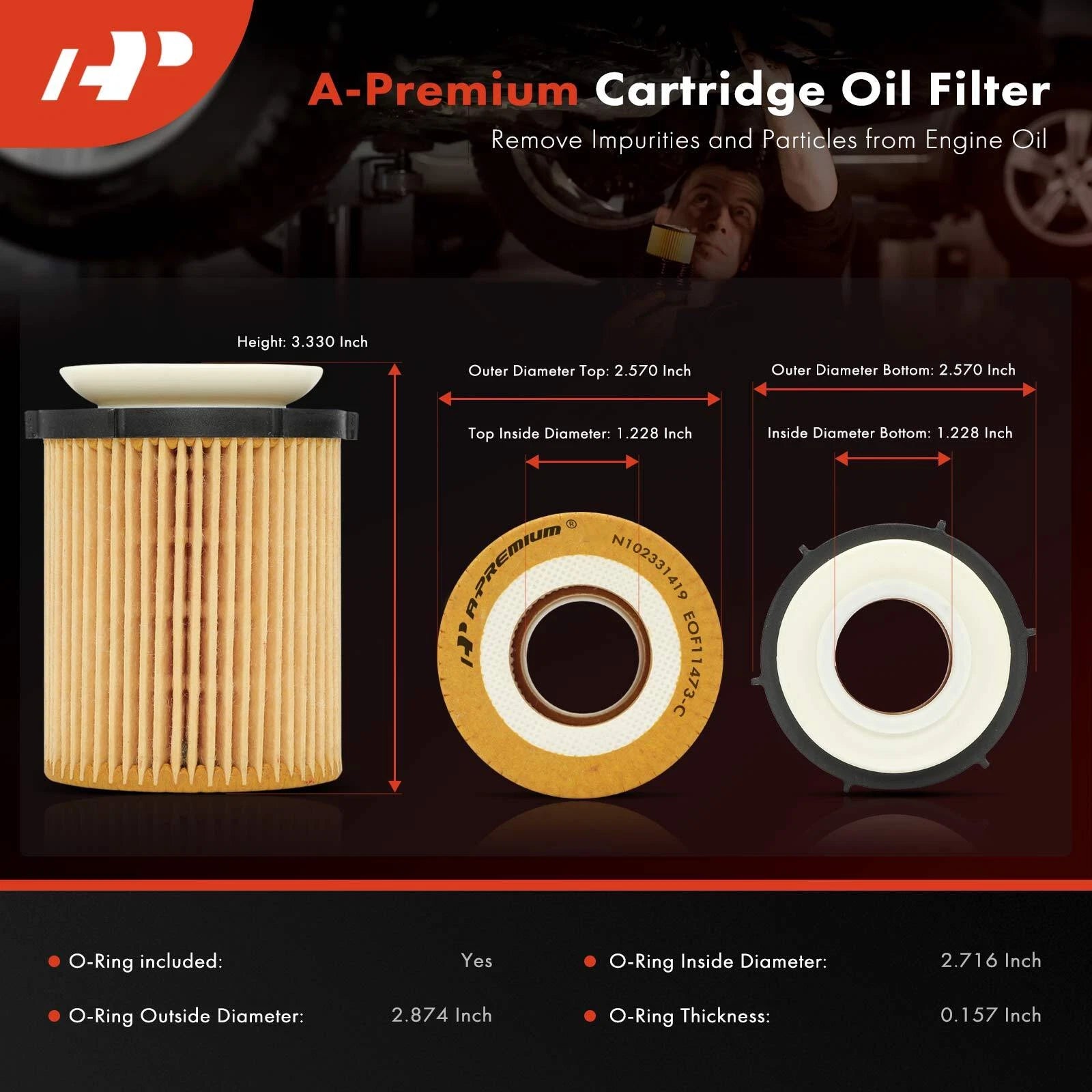 2X Engine Oil Filter for Mercedes-Benz C300 E300 (2015-2023)