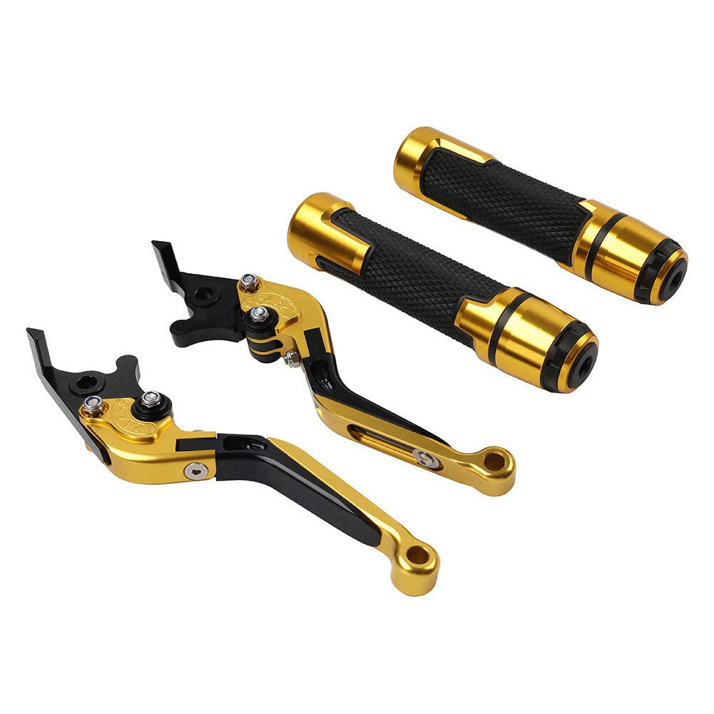Gold Extendable Brake Clutch Lever Grip Set for Honda Forza 250 300 (2018–2023)