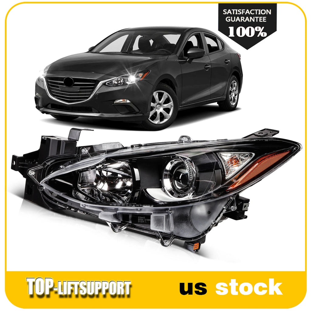 Left Side Headlight Assembly with Projector for Mazda 3 Sport (2014–2016)