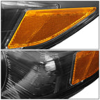 Pair of Black Housing Amber Corner Headlights for Toyota Sienna (2011–2020)