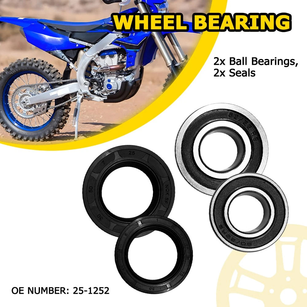 Set of 2 Rear Wheel Bearings Seals for Yamaha YZ450FX (2016–2018) 25-1252 EXV
