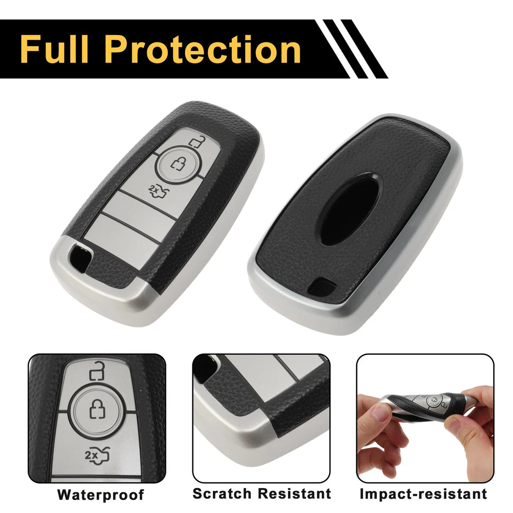 TPU Silicone Key Fob Shell Cover Case for Ford Mondeo (3 Buttons)