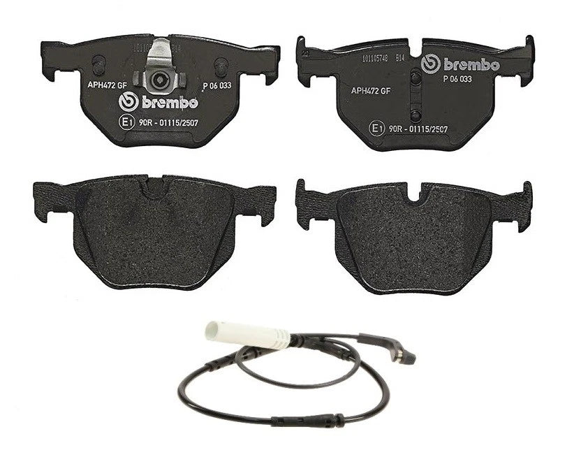 Rear Brake Pads & Right Wear Sensor for BMW E60 525i 525xi 528i (2006–2010)
