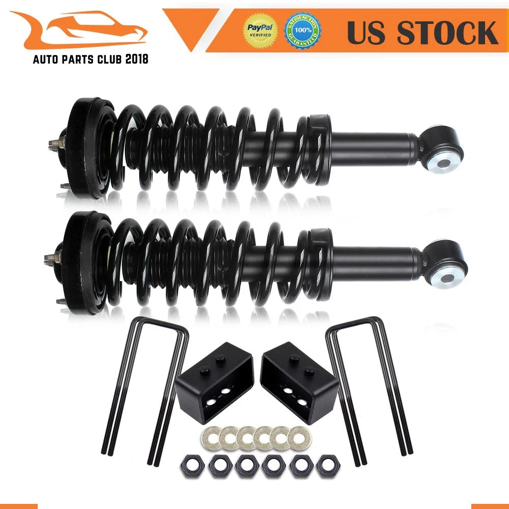 2X 3" Rear Leveling Lift Kit & 2X Front Struts Shocks for Ford F-150 (2009–2013)