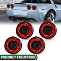 Set of 4 LED Tail Lights for Chevy Corvette C6 (2005–2013) Smoke/Red