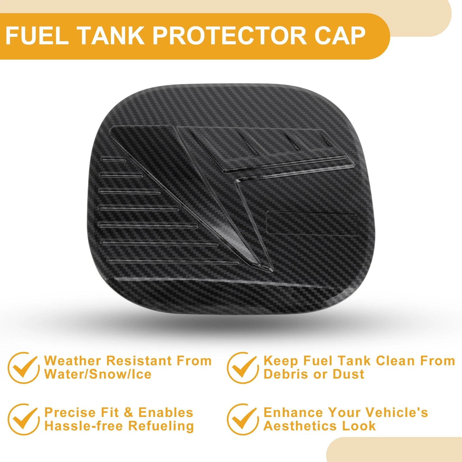 Fuel Tank Door Cap for Hyundai Tucson (2021–2025) Carbon Fiber Black