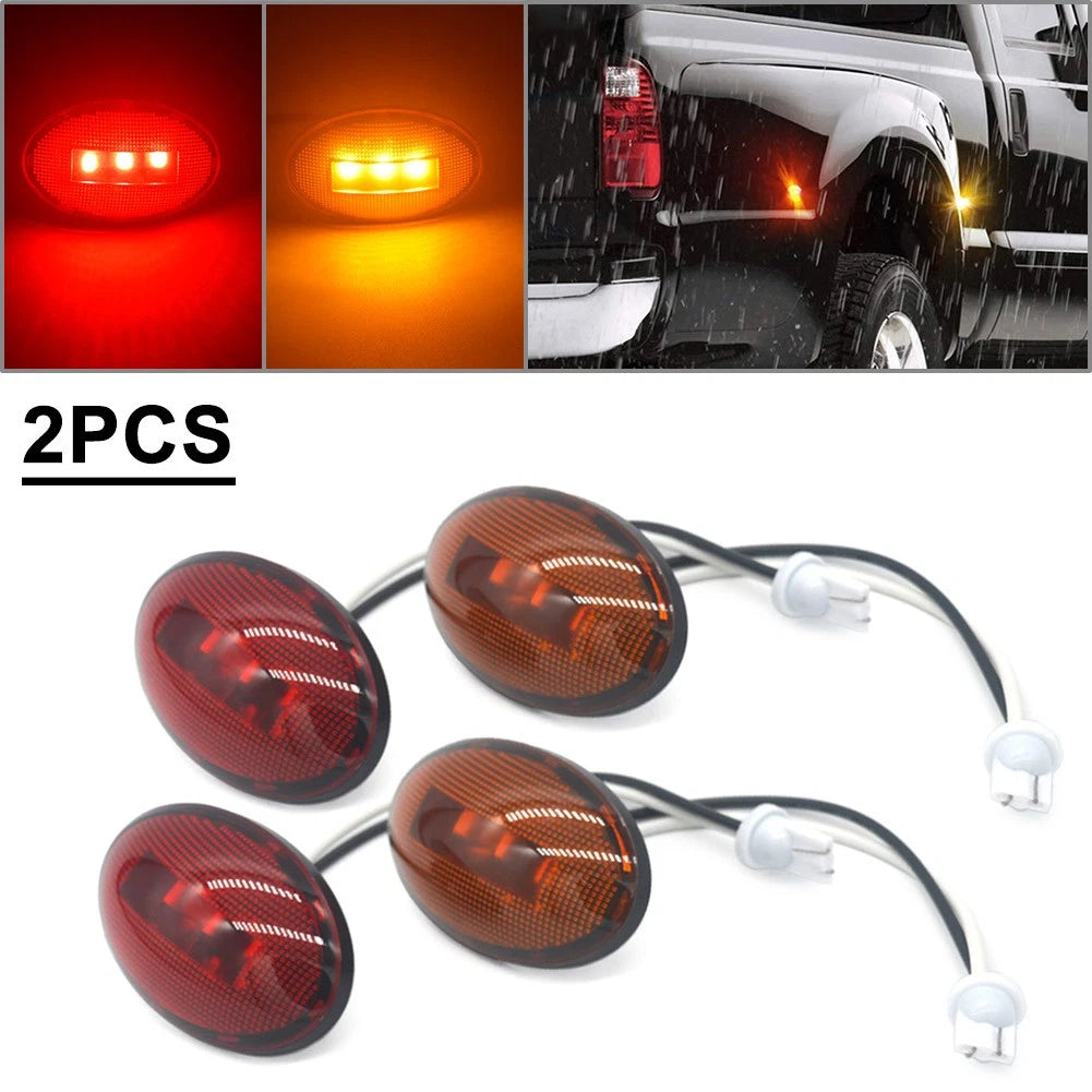 3 LED Oval Side Marker Lights for Car Truck Bus Trailer RV